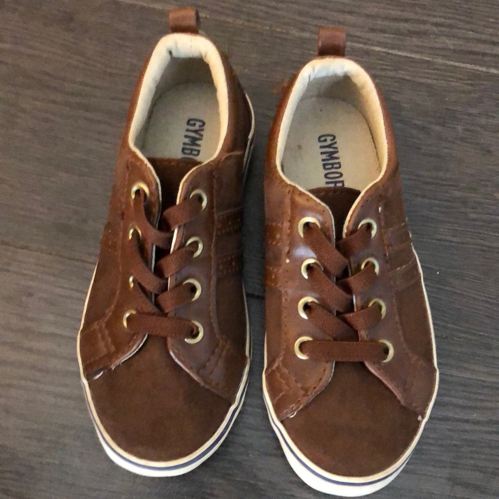 Gymboree boys slip on size 10 brown suede shoes